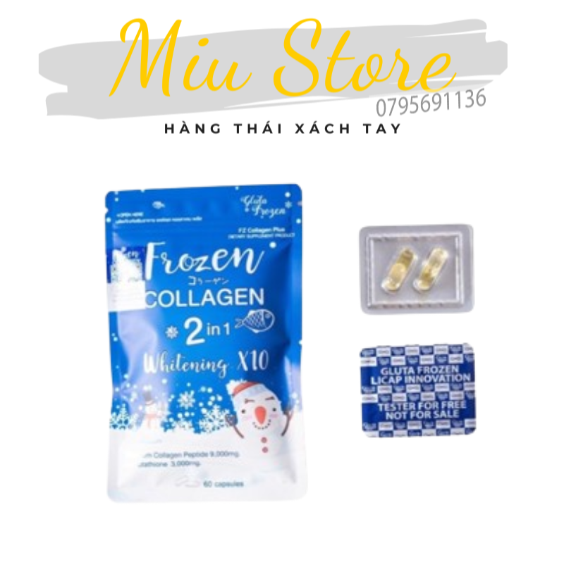 Vien trắng da bổ sung collagen Frozen Collagen 2 in 1 Whitening X10 Thái Lan