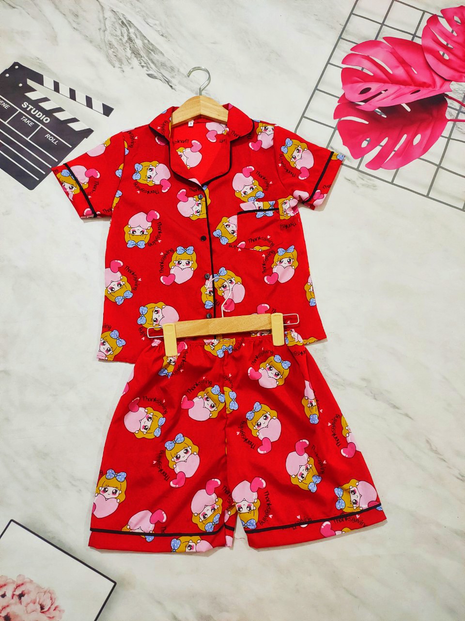 Baby Girl Clothes Set, Short Girls' Pijama Set in Silk Fabric, Kate Is Soft, Cool, Fresh Colors for Baby to Wear in Summer - 7