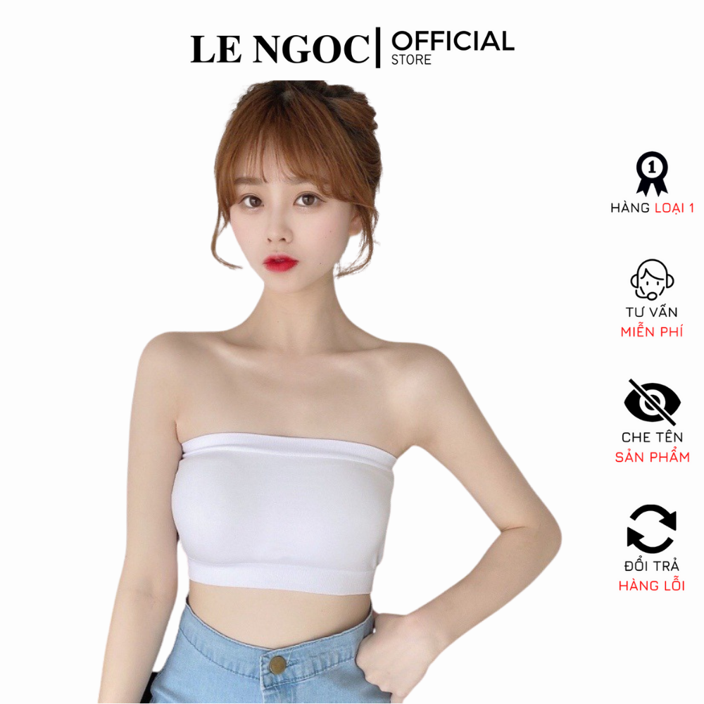 Áo ống thun tăm gân không mút, quây ngực dệt lửng, áo bra nữ LN021