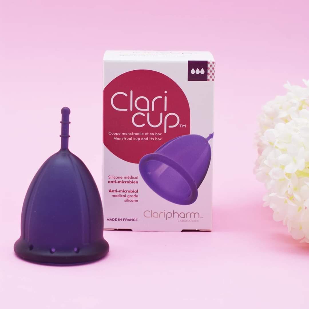 Cốc nguyệt san kháng khuẩn Claricup size 3 dành cho phụ nữ kinh cực kì nhiều + tặng 2 tháng dùng bột tiệt trùng cốc