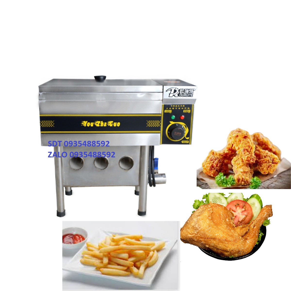 [Trả góp 0%]Bếp chiên tách dầu 10L . Inox 100% . Bảo hành 1 năm