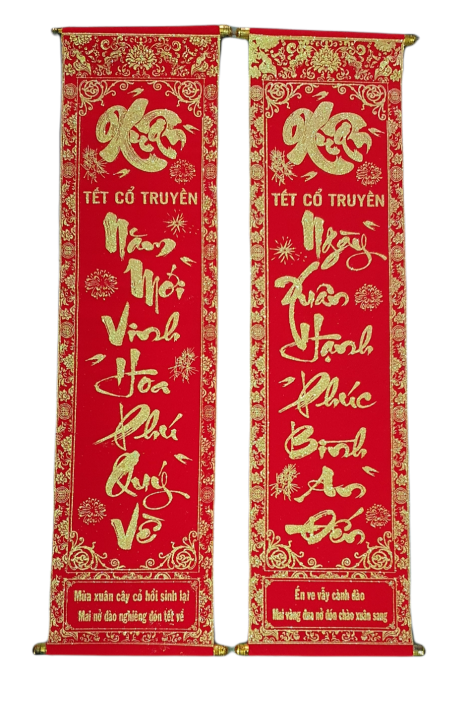 Đôi câu đối đỏ treo ngày Tết size 1,2m