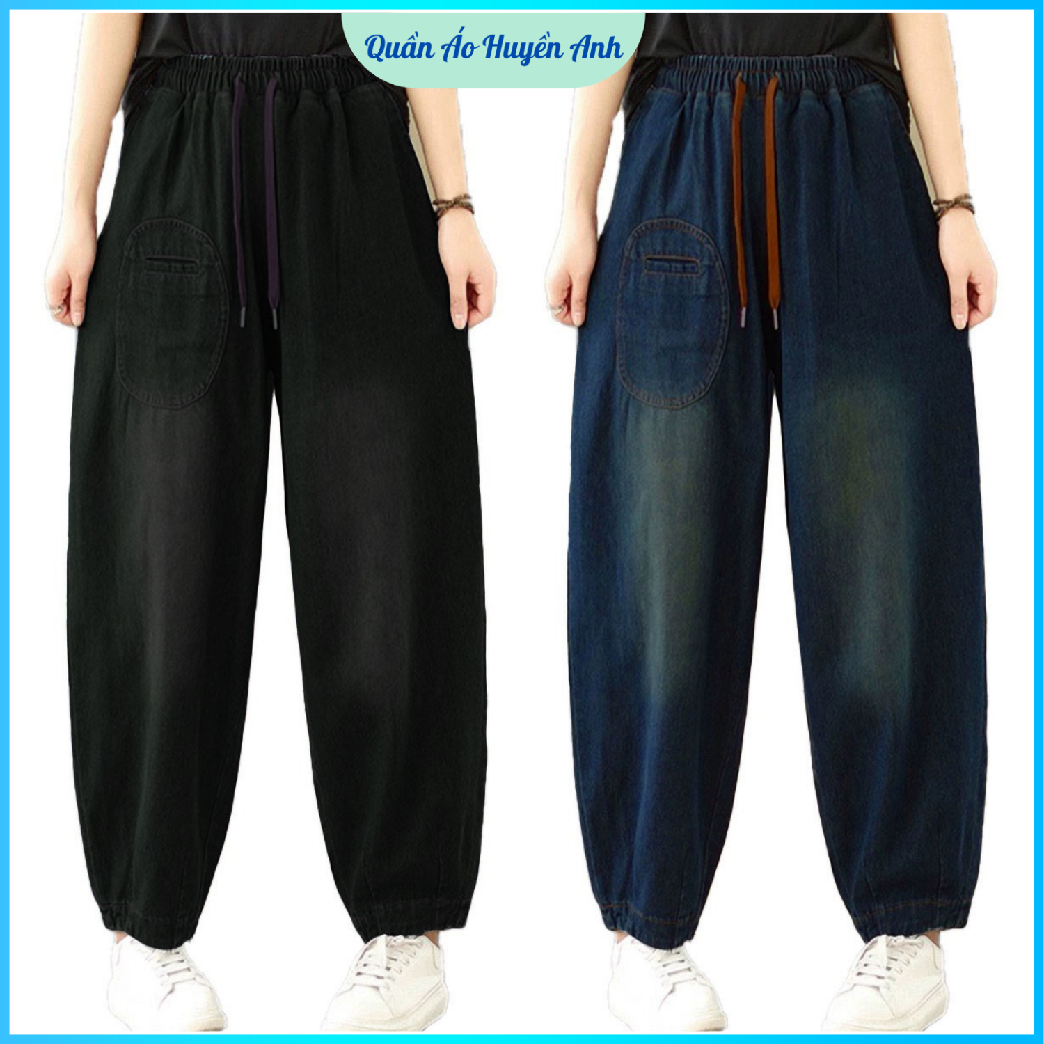 Quần Jean Nữ dáng bom cạp chun , quần bò thời trang trẻ (CÓ BIG SIZE) - quần áo huyền anh [M10]