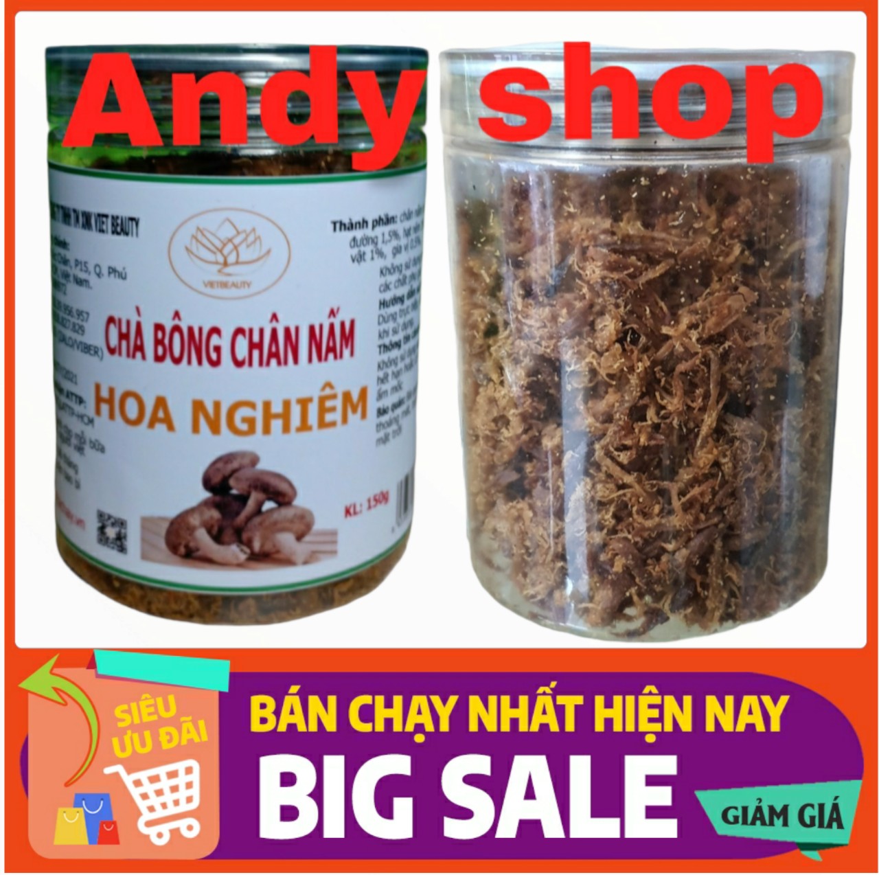 Chà Bông Chân Nấm thuần Chay Hoa Nghiêm 150gr