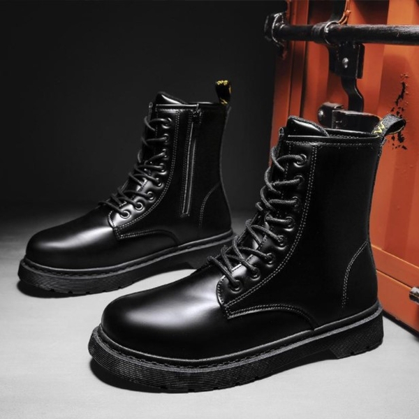Giày boot nam cs-91 khóa kéo đế đen gn356