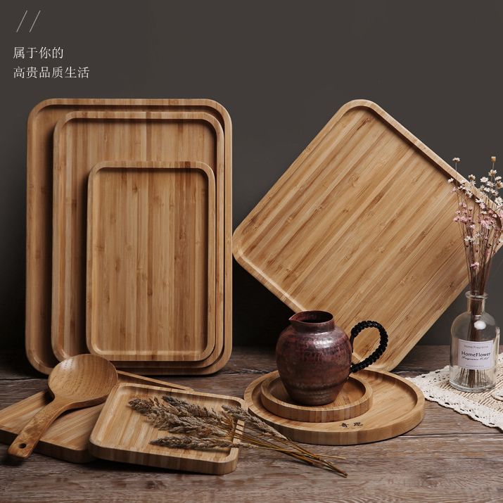 Khay gỗ tre cmart home bưng bê đựng đồ ăn, khay gỗ đựng thực phẩm, đồ ăn, trái cây, khay gỗ lựa chọn size