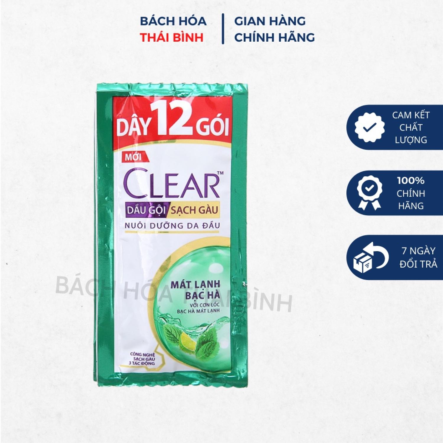 Dầu gội clear bạc hà dây 12 gói
