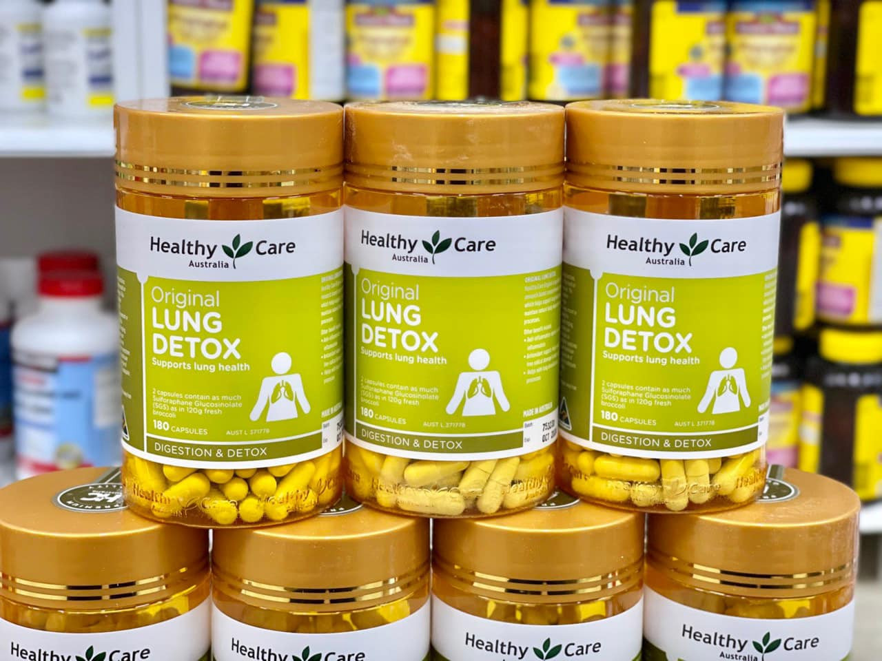 Viên uống thải độc phổi úc - healthy care lung detox 180v