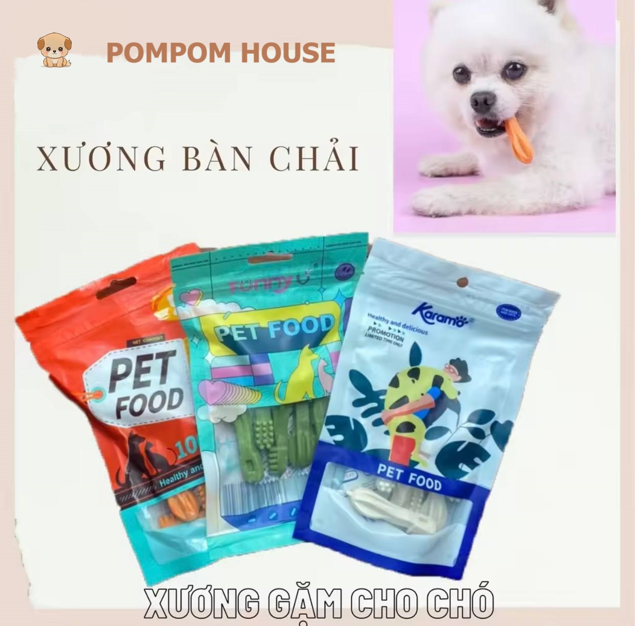 Xương Gặm Orgo Thế Hệ Mới Cho Chó Bổ Sung Dinh Dưỡng, Sạch Răng, Thơm Miệng Gói 100g