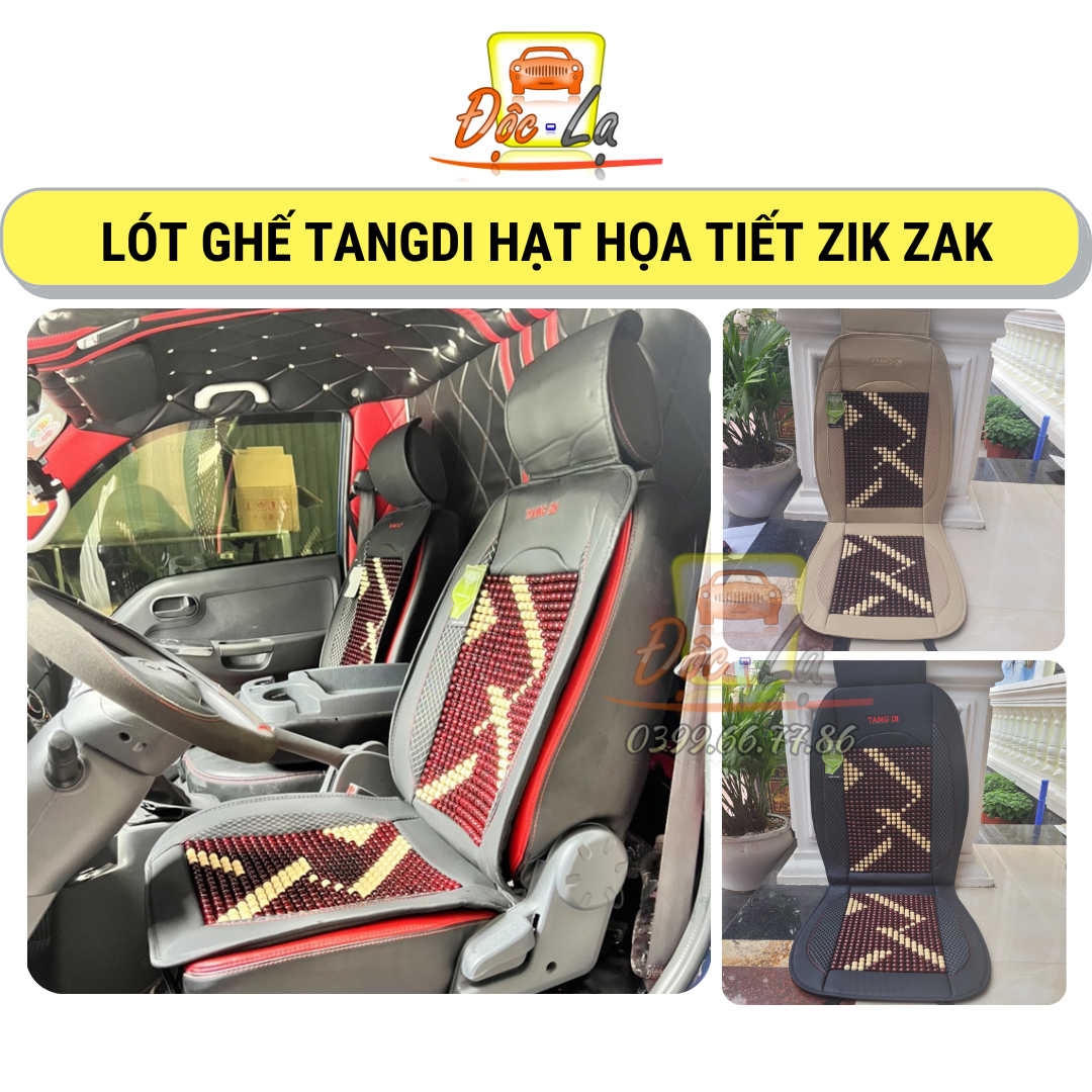 Lót ghế Tangdi hạt họa tiết zik zak cho xe ô tô, xe hơi , chống nóng mɑssage Cao Cấp - Hàng Xịn