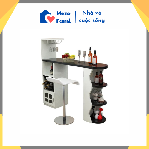 Kệ đựng rượu và bàn trang trí phòng MF017 sang trọng có khay để ly cốc.