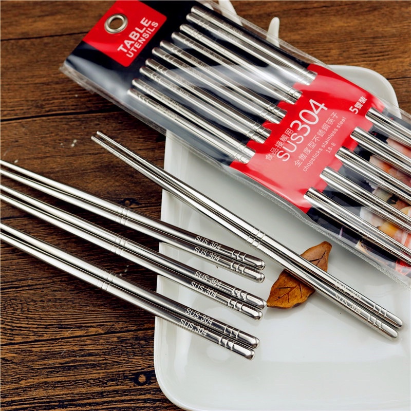 Đũa inox 304 sus hq - hộp 5 đôi