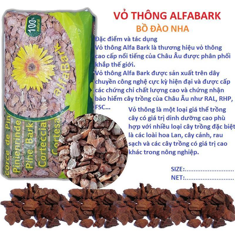 VỎ THÔNG NHẬP KHẨU ALFABARK SIZE 18-25 mm gói 1kg