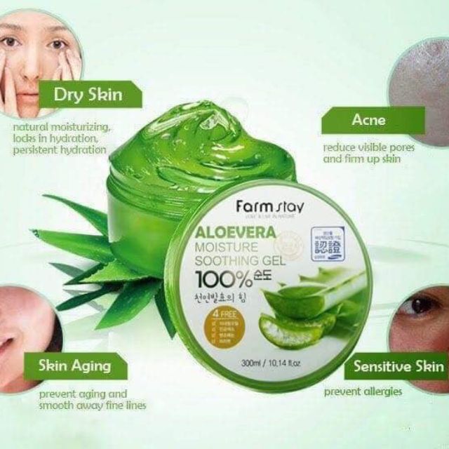 Gel Nha Đam Farmstay 100% Aloe Vera Moisture Soothing