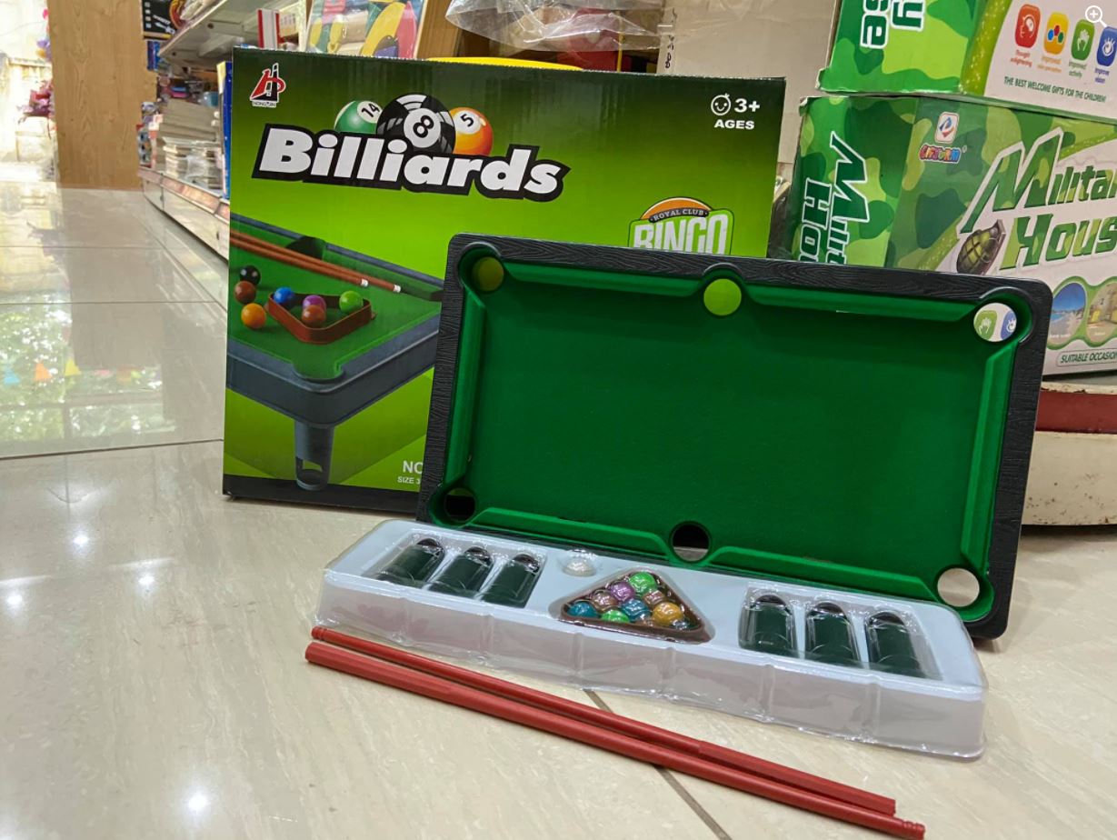 Bộ bàn Bi a mini MẶT NỈ 2 gậy Bàn chơi bida đồ chơi 6 lỗ mini cho bé vui chơi bia đồ chơi trẻ em giải trí MonShop Xịn Rẻ Vô Đối