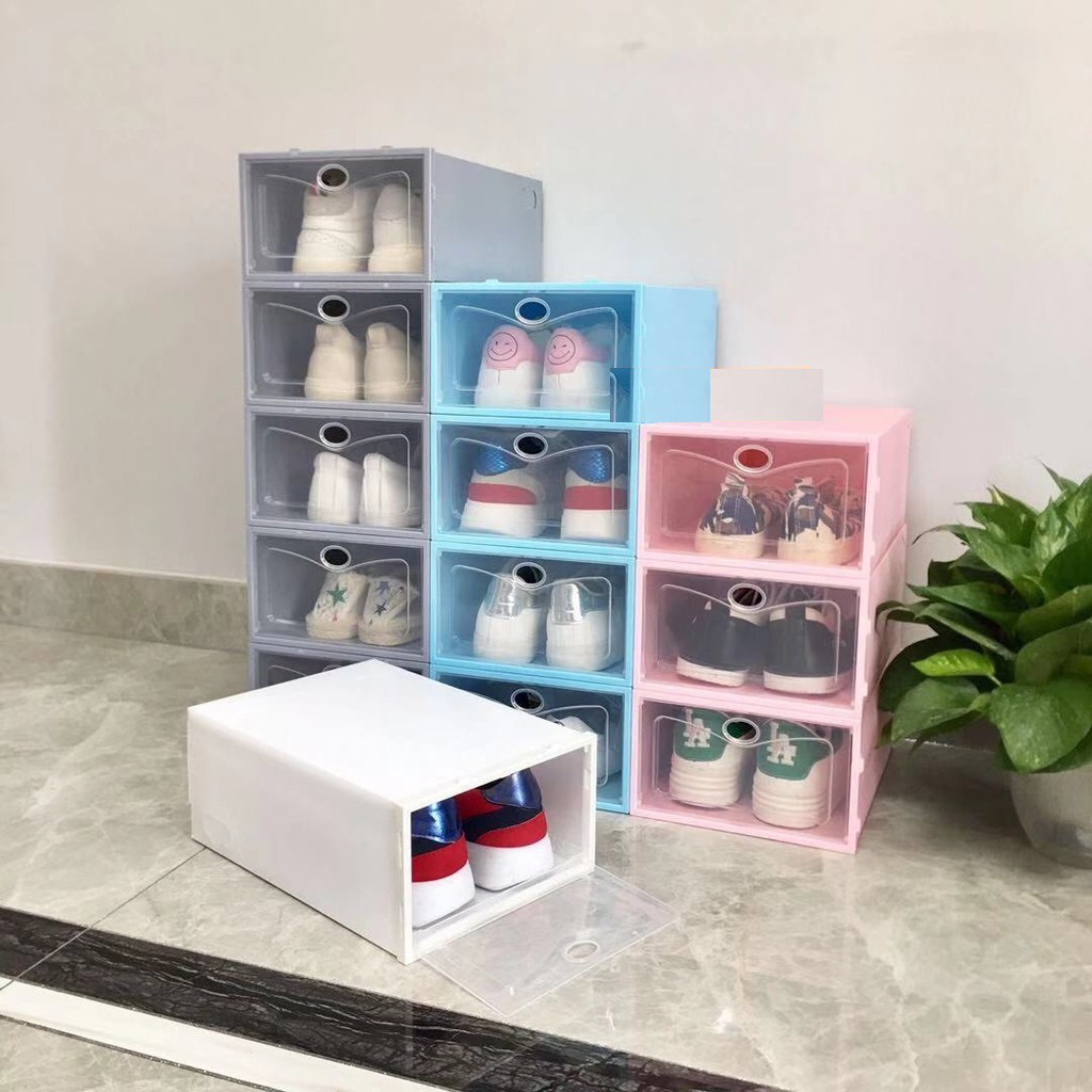 Hộp Đựng Giày Nắp Nhựa Cứng Trong Suốt , Size lớn Nhiều Màu .ĐTVM