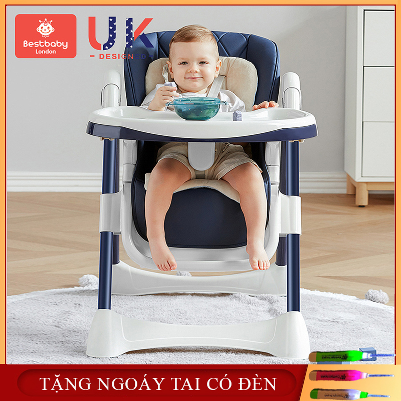 Ghế ăn dặm cao cấp- Ghế ăn dặm gấp gọn đa năng 5 chế độ chỉnh độ cao, 3 chế độ ngả ghế, bàn ăn 2 chế độ an toàn tiện lợi cho mẹ và bé