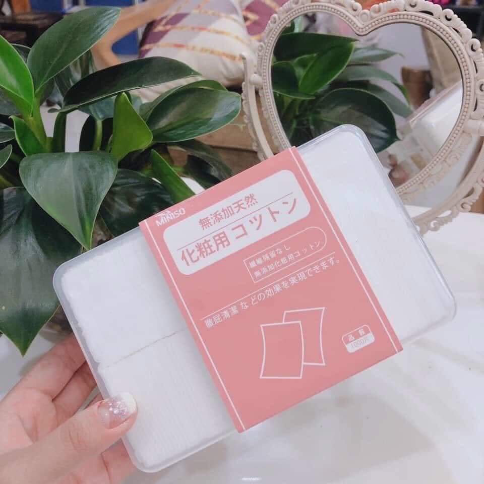Bông tẩy trang miniso hộp 1000 miếng cao cấp