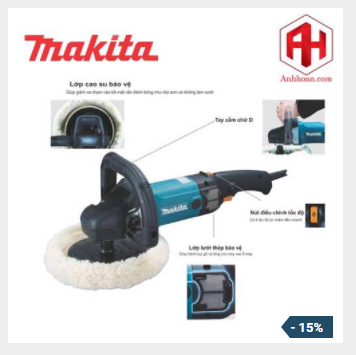 Máy đánh bóng Makita 9237C có nhiều tốc độ điện tử khác nhau điều chỉnh bằng núm xoay ngay trên tay cầm