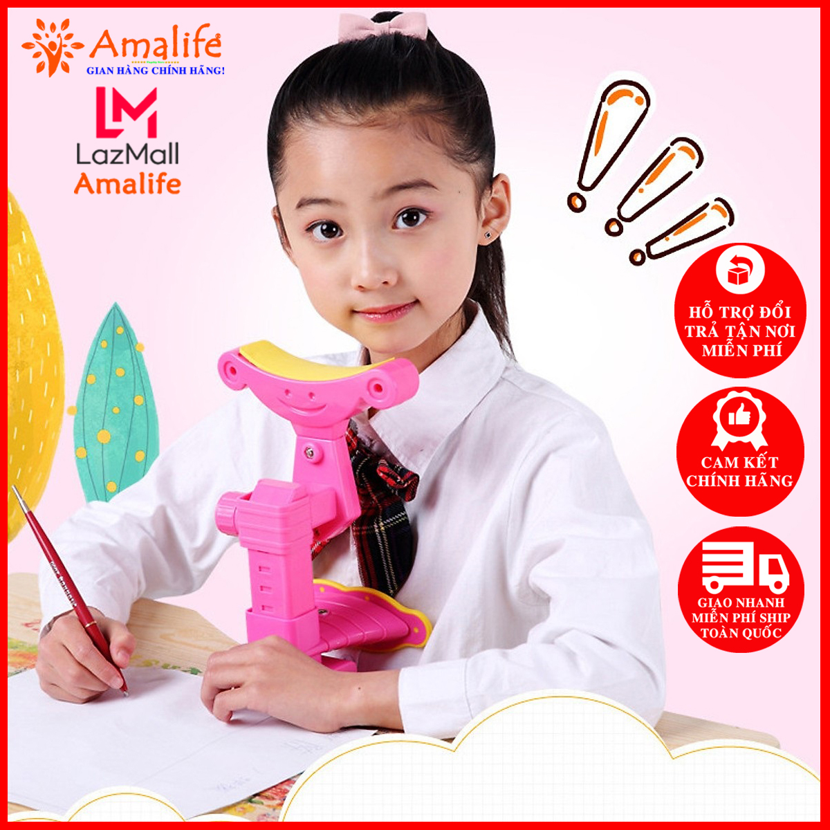 Giá Đỡ Cằm Chống Cận Thị, Dụng Cụ Chống Cận Thị, Chống Gù – Tặng Kèm 3 Con Cá Heo Luyện Chữ Đẹp Cho Học Sinh Sinh Viên Cao Cấp Chính Hãng Amalife