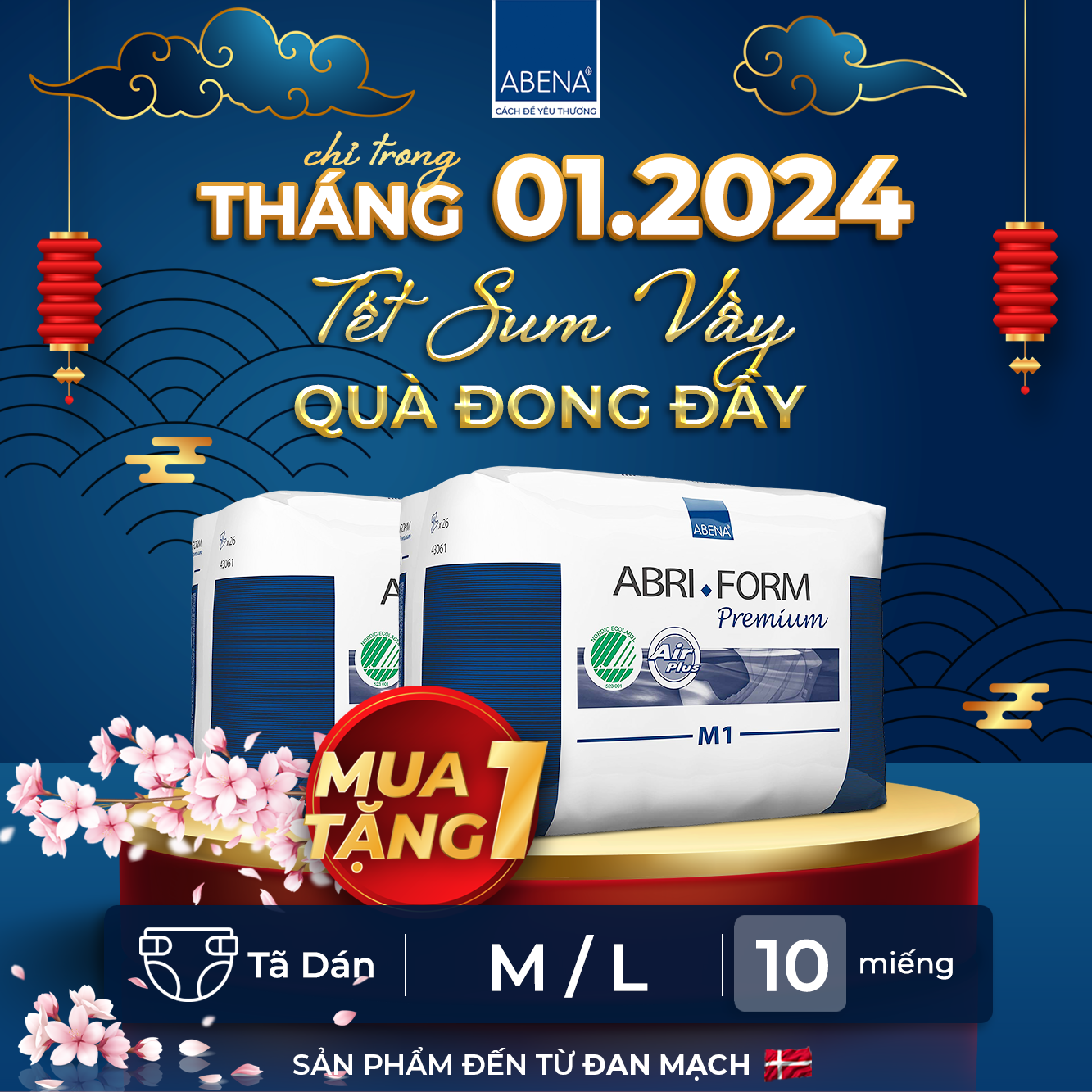 Tã dán người lớn, người già Abena Slip - Nhập khẩu Đan Mạch