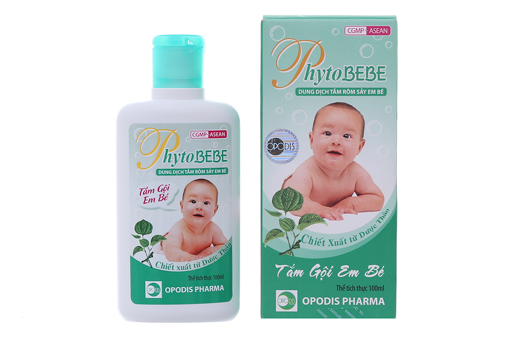 Dung dịch tắm rôm sảy em bé phytobebe