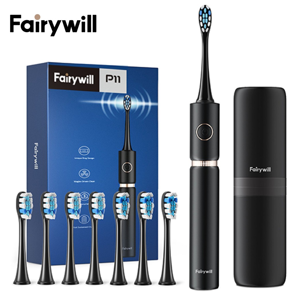 Bàn Chải Đánh Răng Điện Fairywill E11, bản nâng cấp 2025 Tặng Kèm 8 Đầu Bàn Chải Đủ Dùng Trong 2 Năm