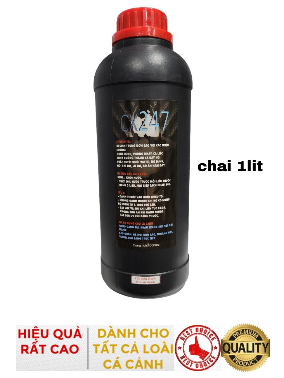 Cx247 diệt ký sinh trùng đơn bào và các loại nấm da trên cá Koi cá Rồng và cá Vàng - Chai 1lit