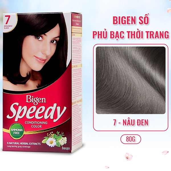 Thuốc nhuộm tóc Bigen Speedy số 7 màu Brownish Black Nâu Đen