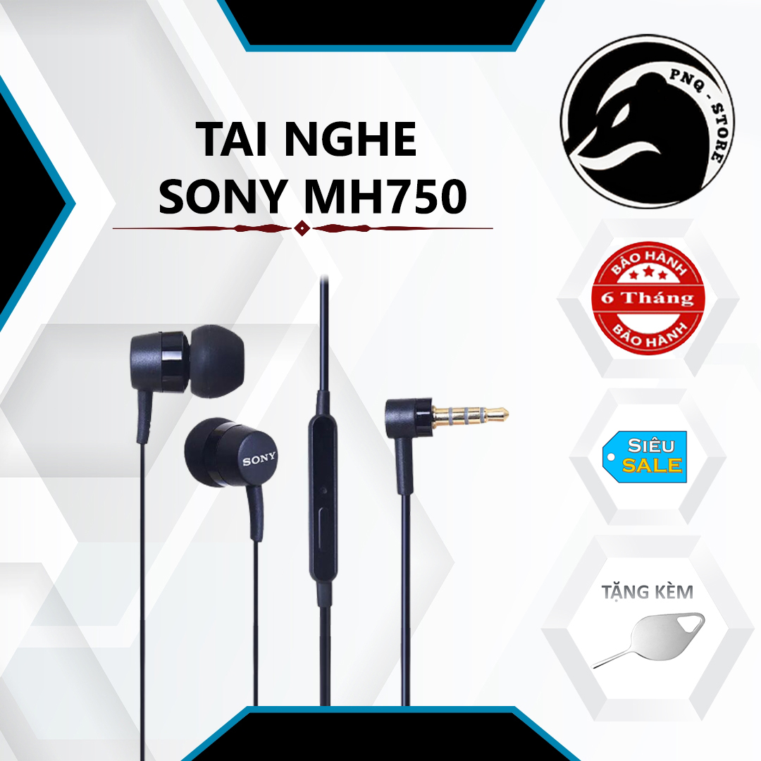 Tai nghe Sony MH750 chính hãng, Tặng kèm 4 núm tai và kẹp,Tặng kèm dây quấn