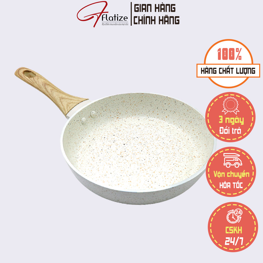 Chảo vân đá đáy từ 24cm - 30cm Nagakawa, chảo chống dính cao cấp chính hãng, chảo đáy từ, chảo đá