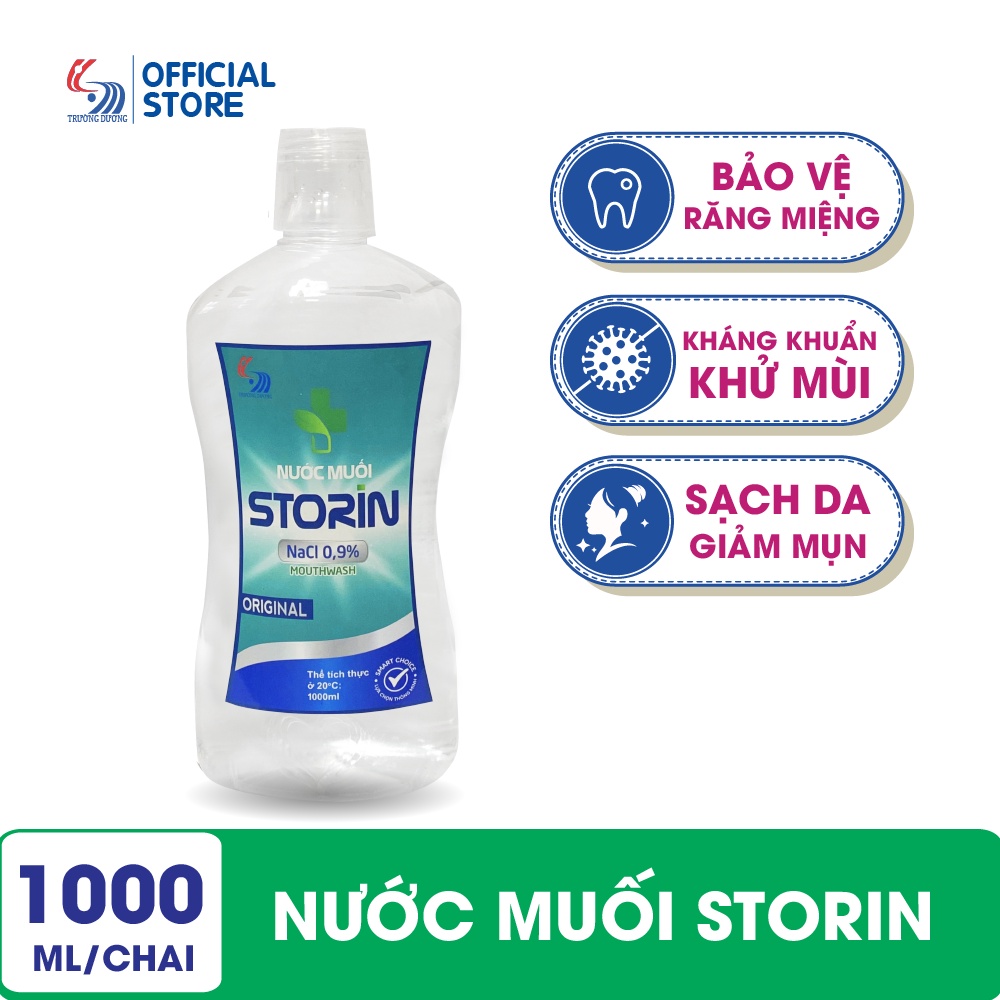 Nước muối súc miệng STORIN NaCl 0,9% - Chai 1000ml