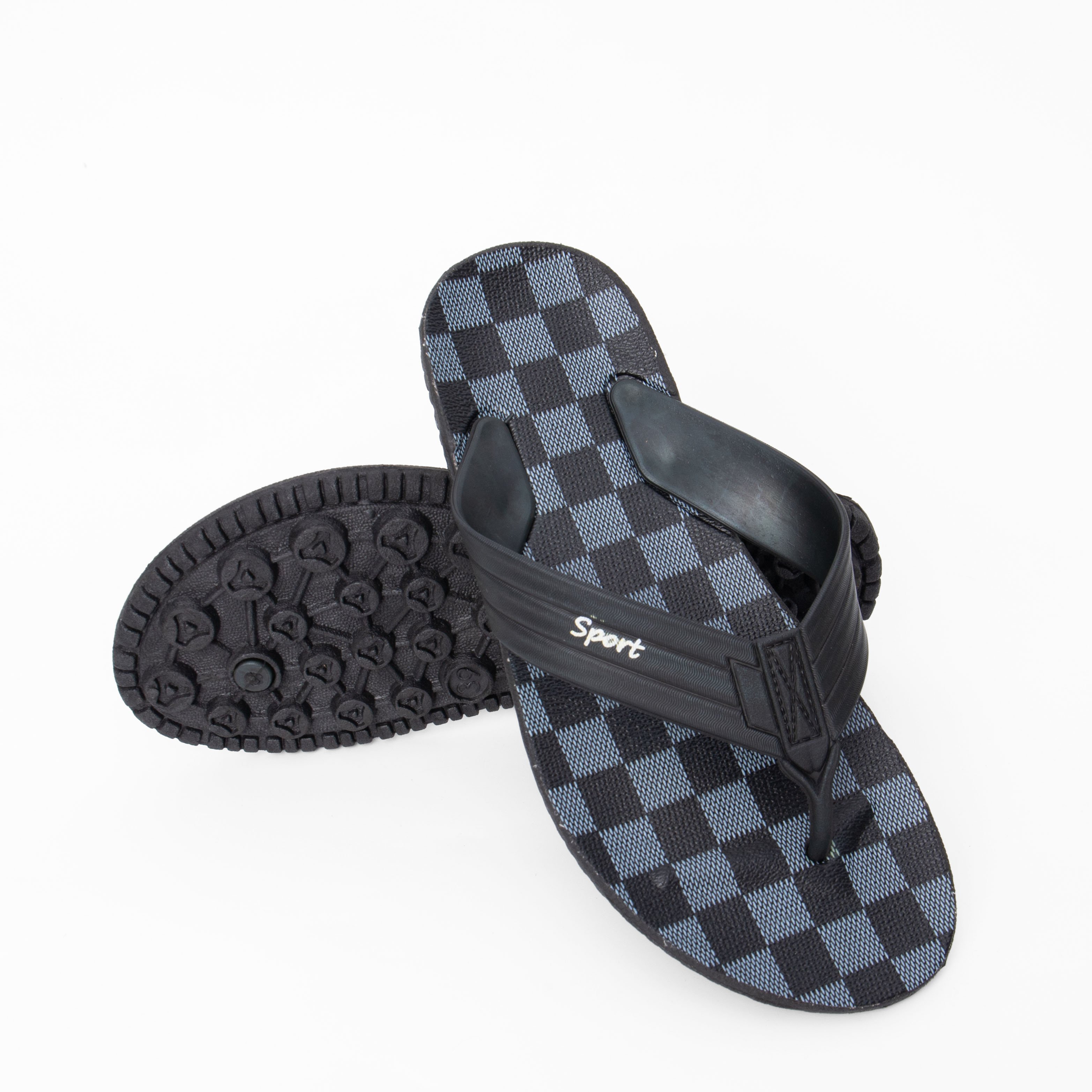 Dép kẹp thể thao nam sọc caro logo sport T29