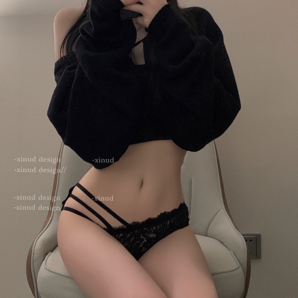 -Quần lót ren sexy iBra's Quần lót nữ cạp thấp lưới xuyên thấu gợi cảm i85
