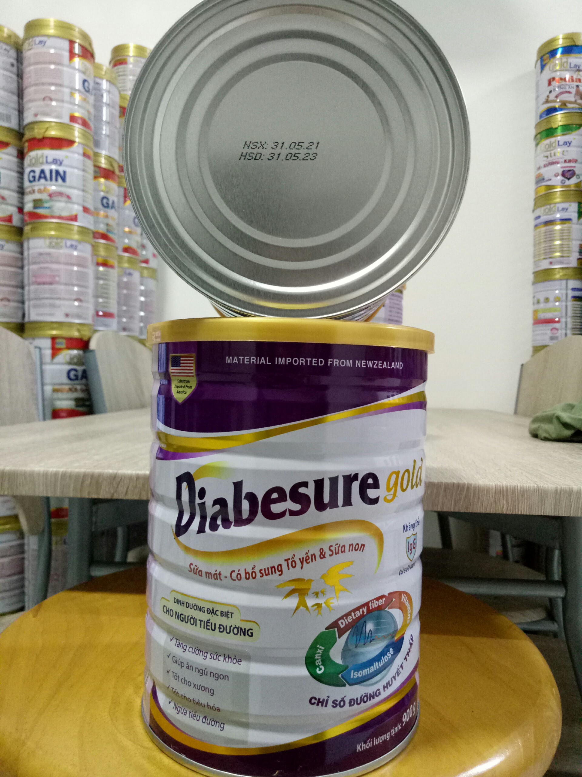 Sữa tiểu đường diabesure gold dành cho người tiểu đường 900g - Sữa mát Diabesure gold dành cho người già, tiểu đường - Có bổ sung tổ yến và sữa non