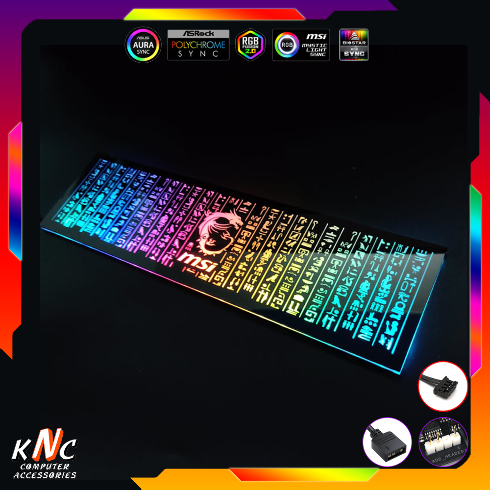 Tấm Che Hộp Nguồn MSI Ai Cập Led 5v ARGB Đồng Bộ Mainboard - Hub Coolmoon Tomato VSP Xigmatek - Hàng FullBox