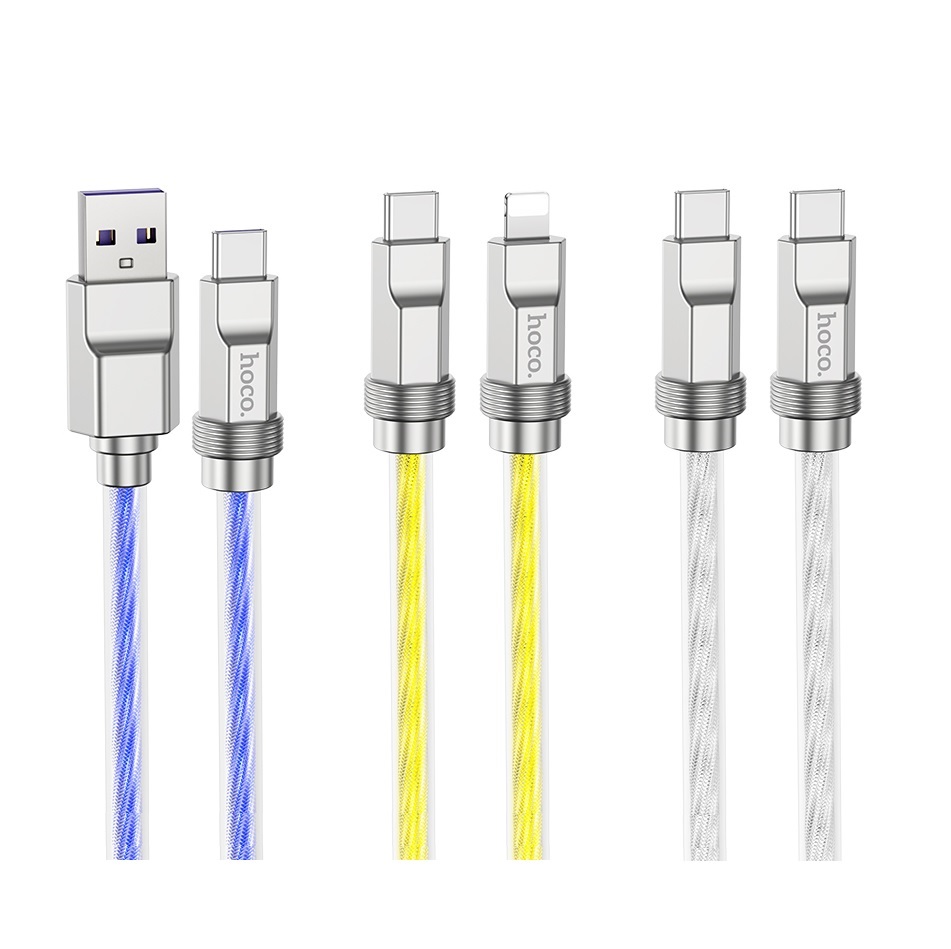 Cáp sạc nhanh hoco u113 cổng usb to typec 100w / typec to lightning 20w / typec to typec 100w dài 1m - phụ kiện 1986