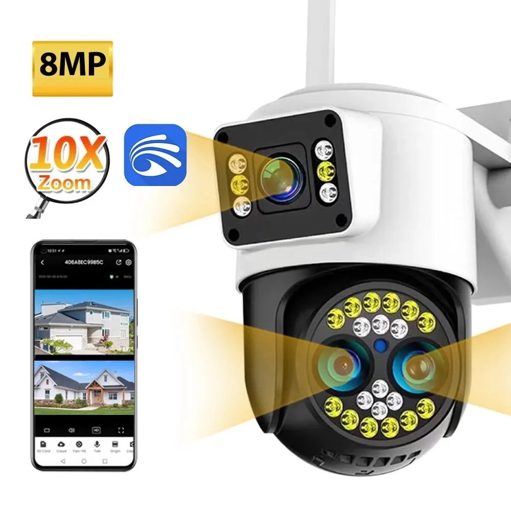 Camera IP Wifi Yoosee 3 Mắt Ptz Q26 Độ Phân Giải Sắc Nét 5mp2 Khung Hình Zoom 6xCảm Biến Hồng Ngoại Xem Đêm Có MàuĐàm Thoại 2 ChiềuIp66 Chống Thấm NướcChống Nắng Và Chống Bụi.Hỗ Trợ Thẻ SD Tối Đa 128GB