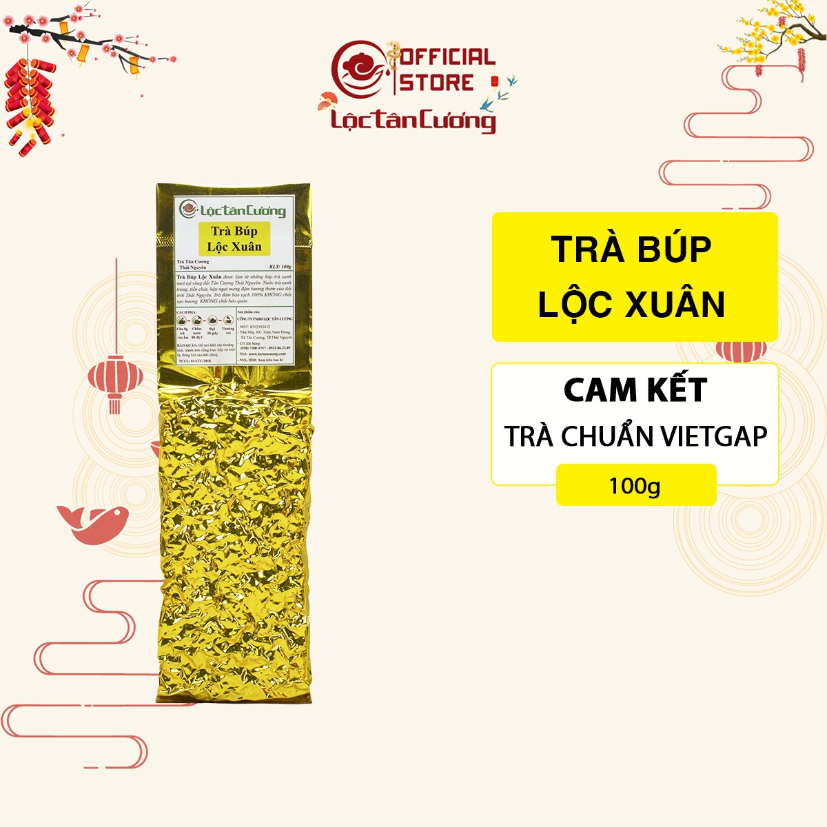 Trà Búp Lộc Xuân 100g - Lộc Tân Cương - Trà Thái Nguyên