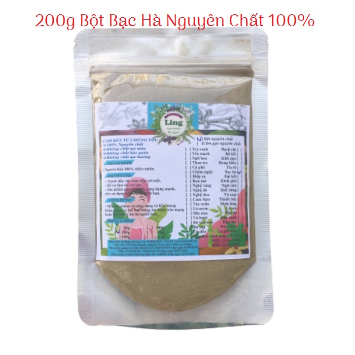Bột Bạc hà 100g-200g có giấy VSATTP và ĐKKD nguyên chất thiên nhiên 100% dùng để đắp mặt đa công dụng