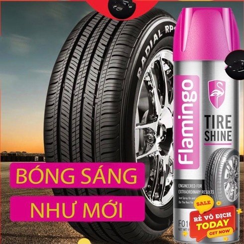 [HCM]Chai xịt chống lão hóa và làm bóng lốp phục hồi nhựa đen - Cho xe ô tô xe máy - Dung tích 650ml - FLAMINGO. Giữ lốp như mới, Bảo vệ lốp - Phụ Kiện 4 bánh