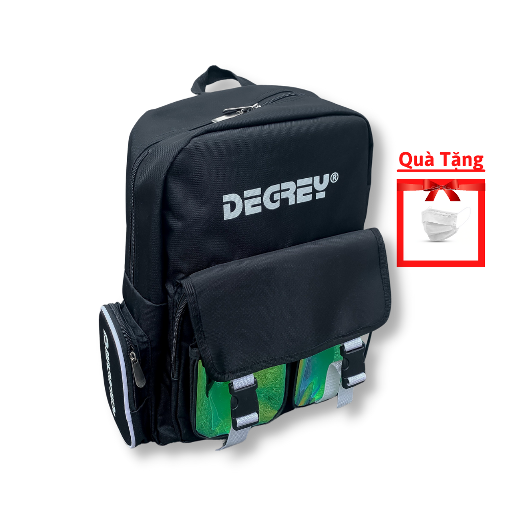 Balo Degrey thời trang nam nữ chống thấm nước học Sinh sinh Viên đi học đen gia rẻ