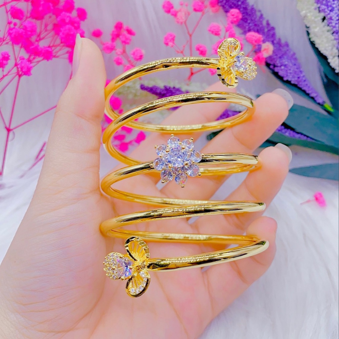 Givishop - V290756 - vong deo tay nu han quoc, vòng tay nữ, vòng tay nữ đẹp, vòng tay nữ giá rẻ, vong tay vang 18k dep, mẫu vòng bạc đẹp, vòng tay b