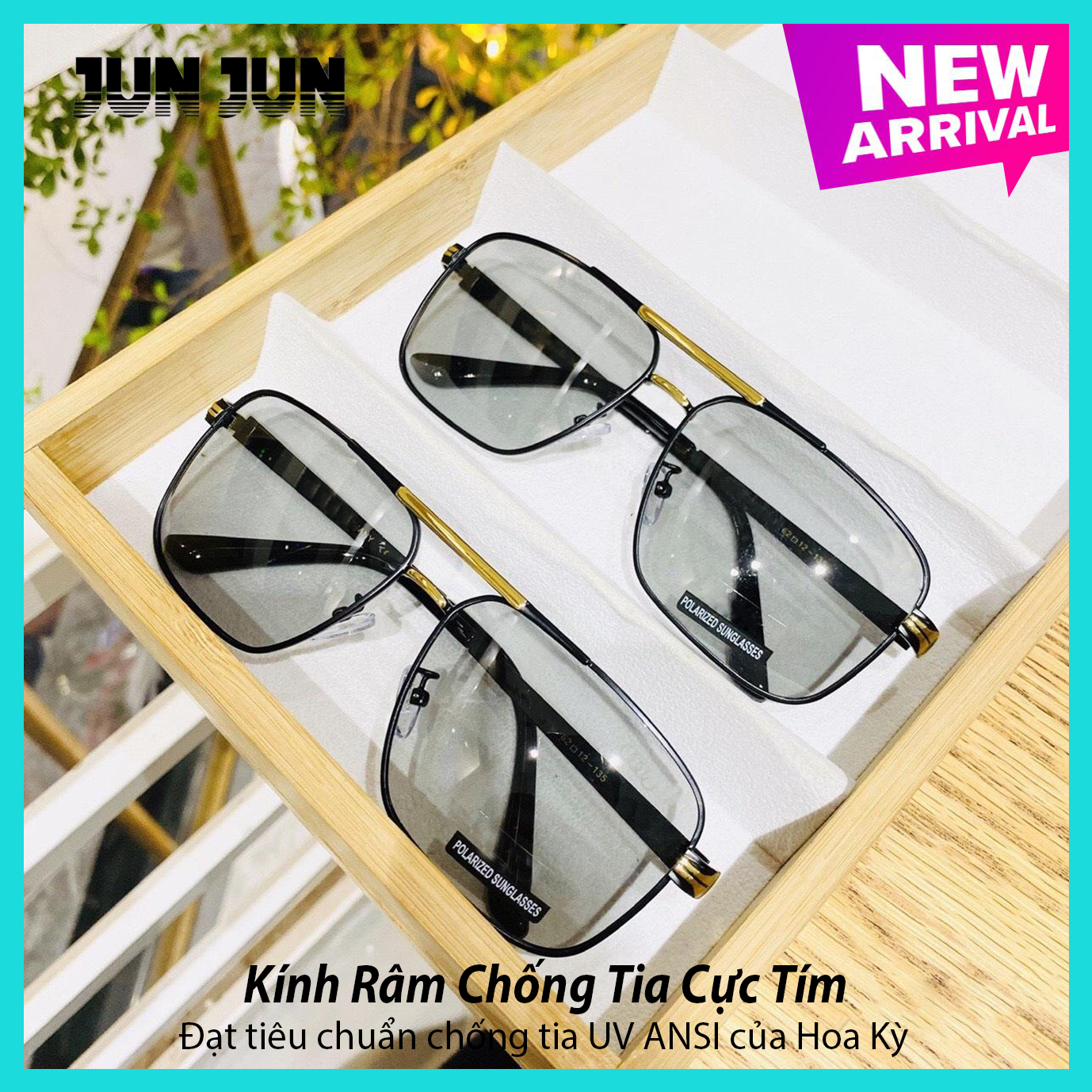 [HOT NHẤT] Kính mát nam cao cấp tròng kính đổi màu khi đi ra nắng đổi màu theo nhiệt độ - Mắt kính chống tia UV viền kim loại AUDI611
