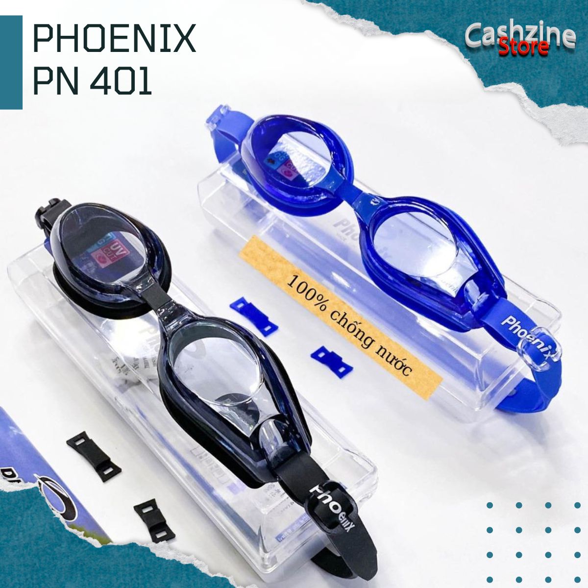 Mắt kính bơi, mắt kiếng bơi PHOENIX PN401 chống sương mù và tia UV thời trang
