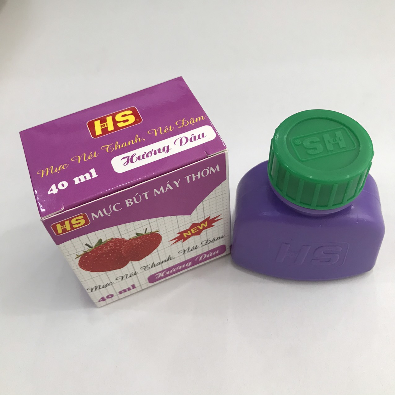 Mực dâu tím HS bơm viết máy hủ nhựa