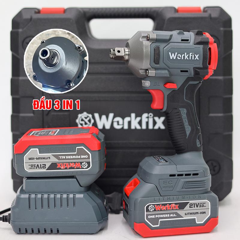 Máy Siết Bulong Workfix 360N- WF-IW360N - Đa Năng 2 Trong 1 - Lực Siết 360N.m - Động Cơ Từ Lõi Đồng - 2 Pin 21V/3Ah - Bảo Hành Chính Hãng