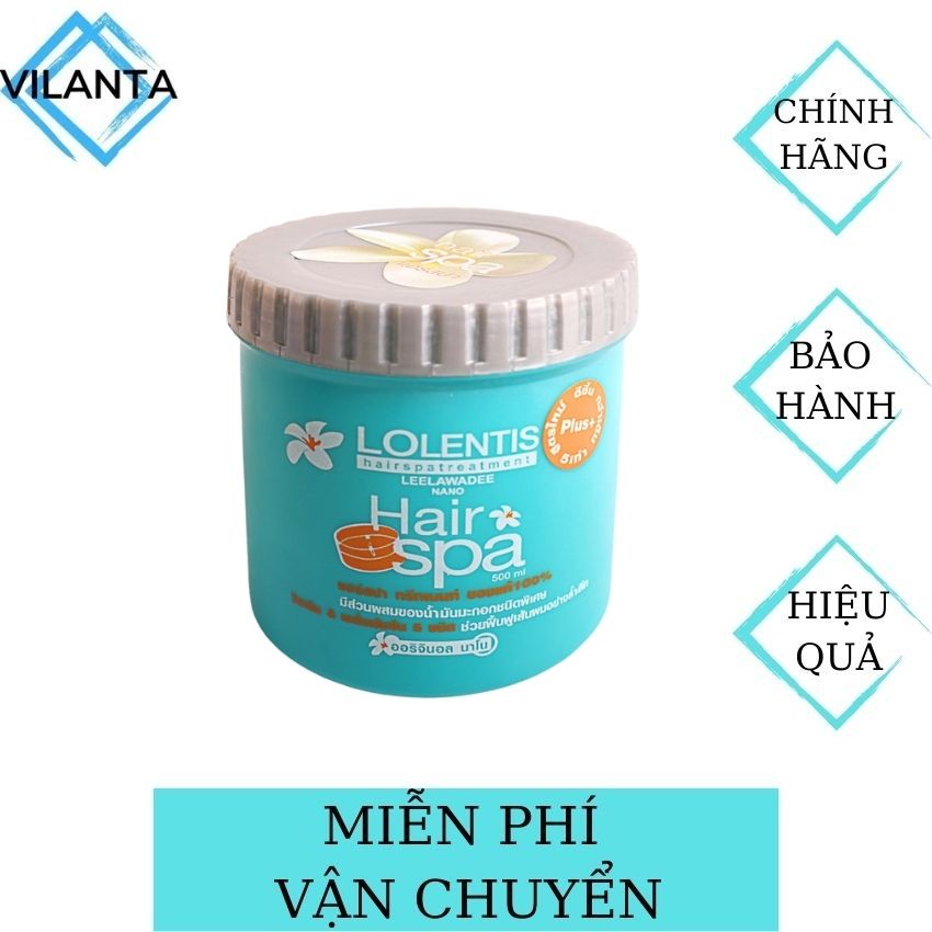 [Freeship+Quà] Kem Ủ Tóc Lolentis Thái Lan VILANTA giúp tóc suôn mượt, phục hồi hư tổn, chắc khỏe, giảm gãy rụng, hương thơm dễ chịu-500ml