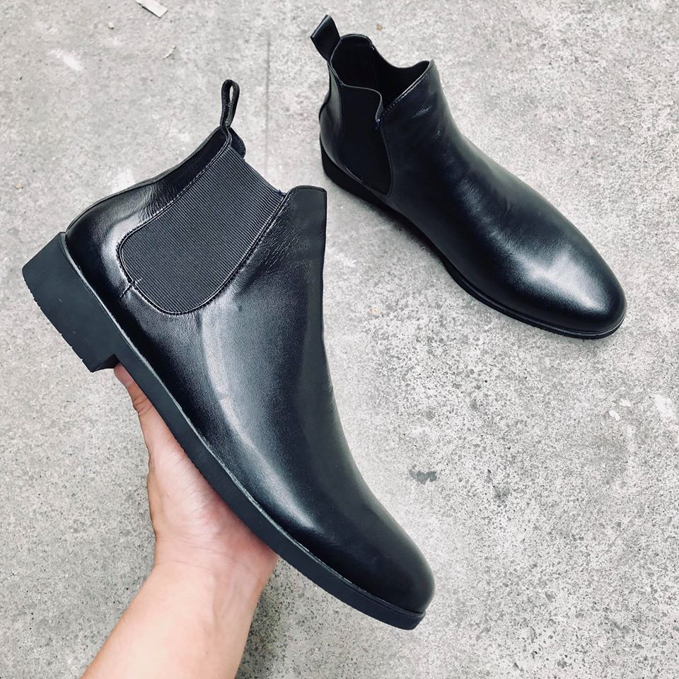Giày nam chelsea boots da bò đế cao su cao cấp bảo hành 12 tháng