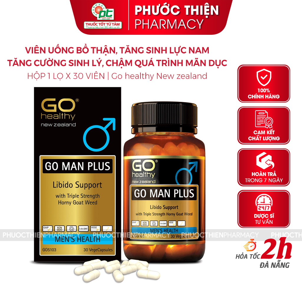Viên uống bổ thận tăng cường sinh lý nam giới Go healthy Go Man Plus lọ 30